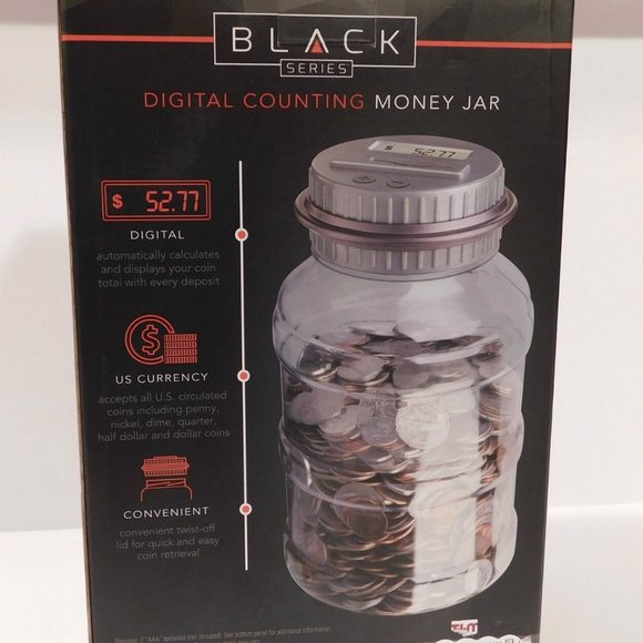 NIB - BLACK SERIES Digital Counting Money Jar - Picture 6 of 10